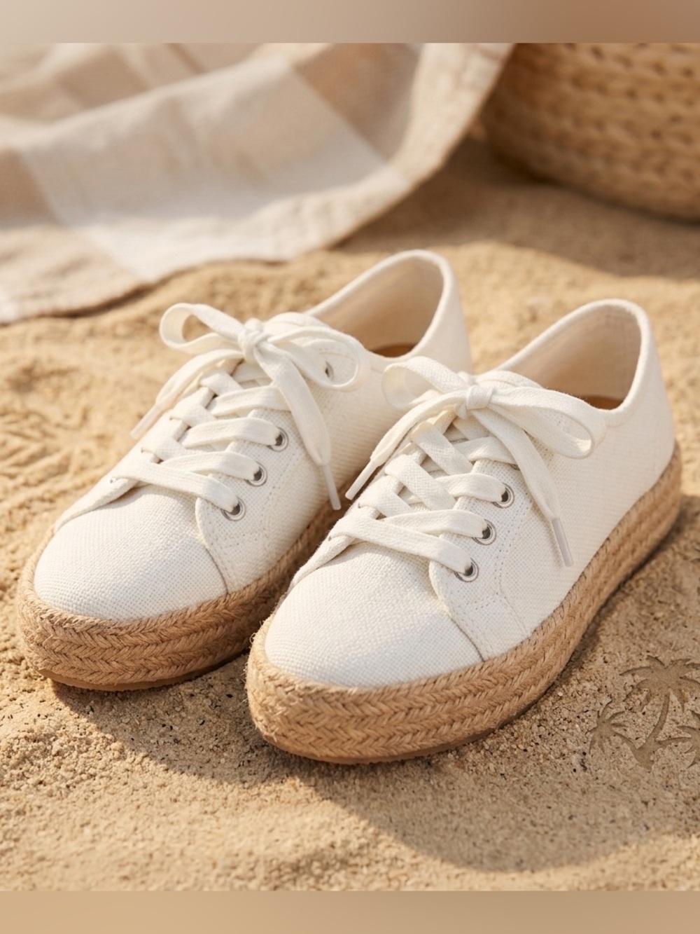 NWT Tommy Bahama Galana White Espadrille Platform Sneaker 8M